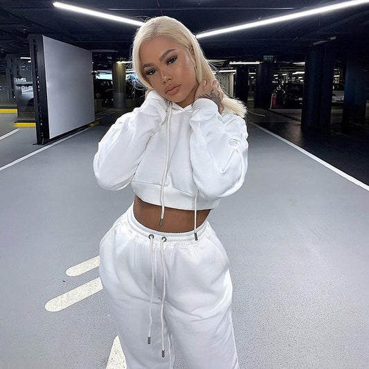 Cropped Hoodie & Sweatpants Set